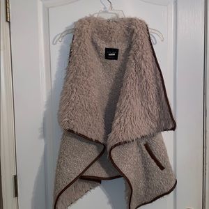 tan faux fur vest